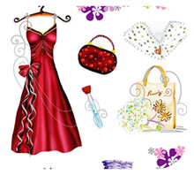 Ball Dress Sticker Sheet for Decorating Pages