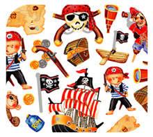 Pirates Sticker Sheet for Decorating Pages